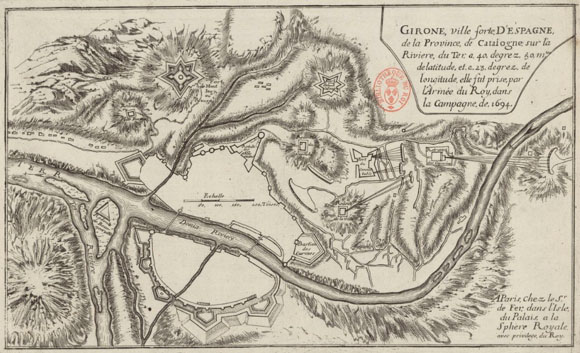 Girone, ville forte d'Espagne, de la province de Catalogne... Elle fut prise par l'Armée du roy dans la campagne de 1694