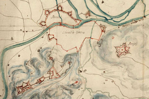 Plan de l'enceinte fortifiée de Gironne. 1710