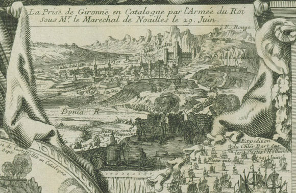 L'arrivée subite de Monseigneur le Dauphin, avec l'armée du Roy a Espierre, le aoust [sic] 1694. Detall, 1695