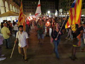 Diada Nacional 2018. XII Marxa de Torxes de Girona pels carrers del Barri Vell de Girona
