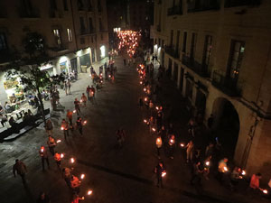 Diada Nacional 2018. XII Marxa de Torxes de Girona pels carrers del Barri Vell de Girona