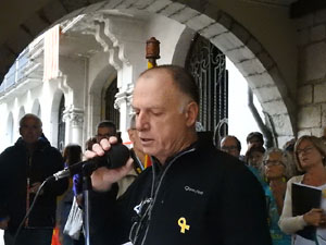 Diada Nacional 2019. Concentració a la plaça del Vi, lectura del manifest i cant de Els Segadors