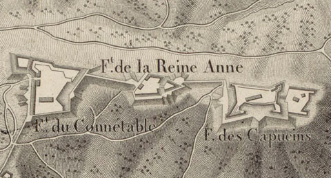 Detall de 'Plan de Gironne et de ses environs'. Ca. 1820