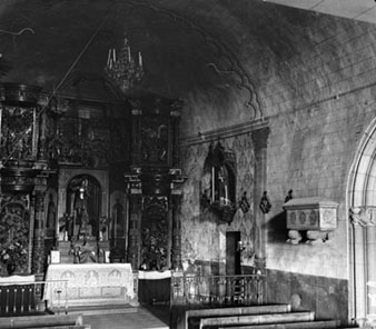 Interior de l'església de Sant Miquel de Palau-Sacosta. 1912