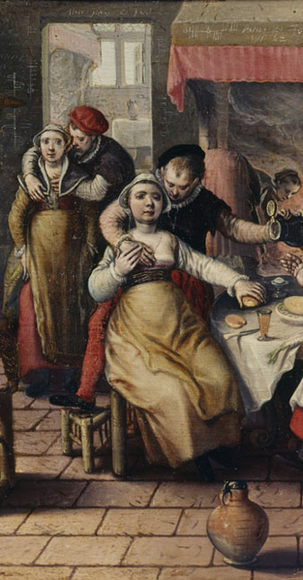 'Bordell'. Pintura de Joachim Beuckelaer. 1562. Detall