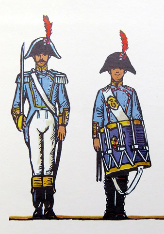 Oficial i tambor del regiment Ultònia. 1808-1810