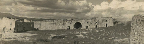 Vista panoràmica del castell de Montjuïc. 1936