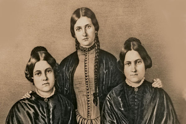 Les germanes Fox: Kate (1837-1892), Margaret (1833-1893) i Leah (1814-1890), impulsores de l'espiritisme a mitjan segle XIX