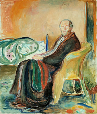 Autoretrat amb la grip espanyola. Edvard Munch, 1919