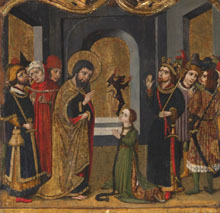 Retaule de Sant Bartomeu de Cruïlles. Detall. Mestre d'Olot. 1450-1500