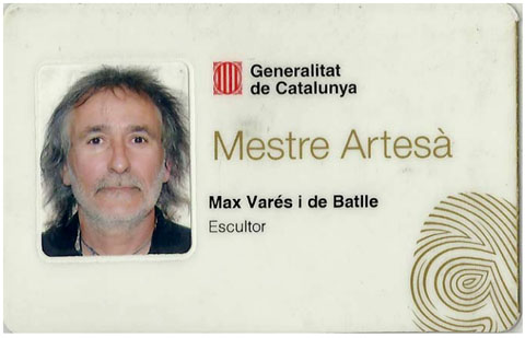 Carnet de Mestre Artesà - Escultor, atorgat per la Generalitat de Catalunya