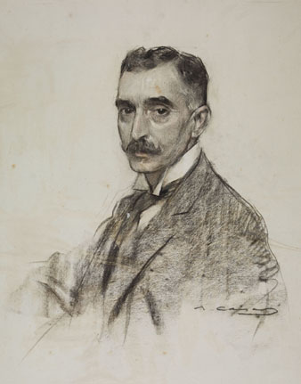 Retrat de Francesc Macià. Ca. 1906. Ramon Casas. Carbonet i pastel sobre paper
