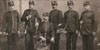 Companyia Municipal de Bombers amb els seus uniformes de gala i cornetes. 1907