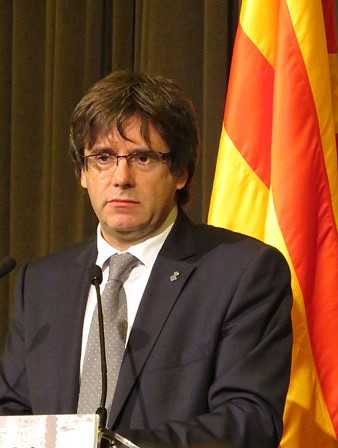 Carles Puigdemont, de Convergència Democràtica de Catalunya, alcalde de Girona, durant la seva intervenció