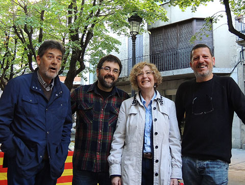 Llibreters de Girona: Guillem Terribas, Jordi Gispert, Maria Carme Ferrer i Pere Rodeja