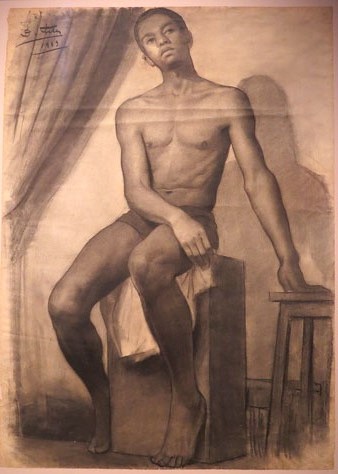 Negre. 1948-1949. Carbonet. 100 x 75 cms