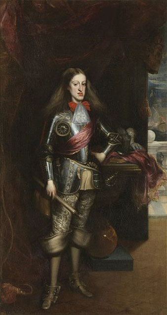 El rei d'Espanya Carles II amb armadura