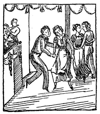 Gravat gironí antic amb una representació dels balls de Carnestoltes
