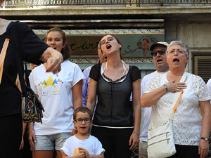 Diada Nacional 2016. Concentració a la plaça del Vi, lectura del manifest i cant de Els Segadors