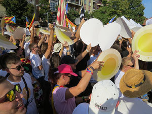 Diada Nacional 2016. Manifestació sotre el lema A punt. Endavant república catalana, a Salt