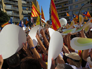 Diada Nacional 2016. Manifestació sotre el lema A punt. Endavant república catalana, a Salt
