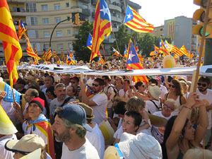 Diada Nacional 2016. Manifestació sotre el lema A punt. Endavant república catalana, a Salt