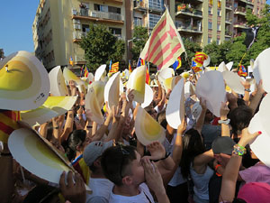 Diada Nacional 2016. Manifestació sotre el lema A punt. Endavant república catalana, a Salt
