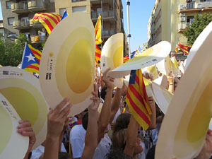 Diada Nacional 2016. Manifestació sotre el lema A punt. Endavant república catalana, a Salt