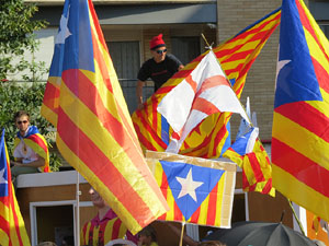 Diada Nacional 2016. Manifestació sotre el lema A punt. Endavant república catalana, a Salt