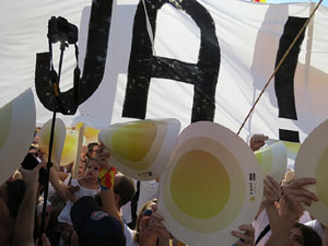 Diada Nacional 2016. Manifestació sotre el lema A punt. Endavant república catalana, a Salt