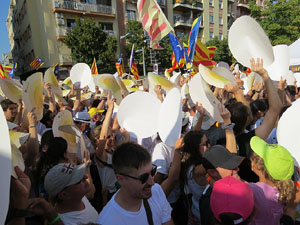 Diada Nacional 2016. Manifestació sotre el lema A punt. Endavant república catalana, a Salt