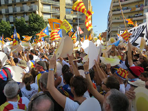 Diada Nacional 2016. Manifestació sotre el lema A punt. Endavant república catalana, a Salt
