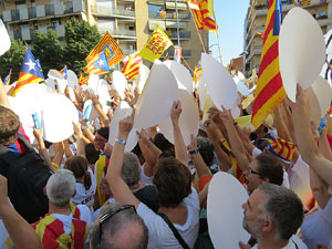 Diada Nacional 2016. Manifestació sotre el lema A punt. Endavant república catalana, a Salt