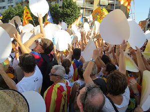 Diada Nacional 2016. Manifestació sotre el lema A punt. Endavant república catalana, a Salt