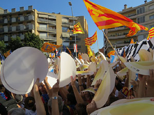 Diada Nacional 2016. Manifestació sotre el lema A punt. Endavant república catalana, a Salt