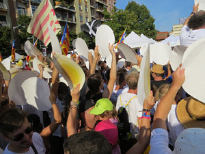 Diada Nacional 2016. Manifestació sotre el lema A punt. Endavant república catalana, a Salt