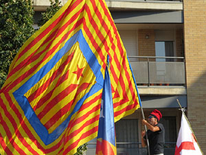 Diada Nacional 2016. Manifestació sotre el lema A punt. Endavant república catalana, a Salt