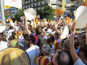 Diada Nacional 2016. Manifestació sotre el lema A punt. Endavant república catalana, a Salt