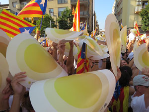 Diada Nacional 2016. Manifestació sotre el lema A punt. Endavant república catalana, a Salt