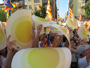 Diada Nacional 2016. Manifestació sotre el lema A punt. Endavant república catalana, a Salt