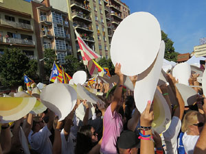 Diada Nacional 2016. Manifestació sotre el lema A punt. Endavant república catalana, a Salt