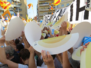 Diada Nacional 2016. Manifestació sotre el lema A punt. Endavant república catalana, a Salt