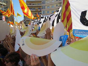Diada Nacional 2016. Manifestació sotre el lema A punt. Endavant república catalana, a Salt