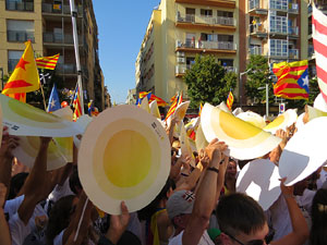 Diada Nacional 2016. Manifestació sotre el lema A punt. Endavant república catalana, a Salt