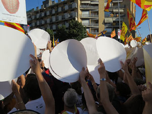Diada Nacional 2016. Manifestació sotre el lema A punt. Endavant república catalana, a Salt