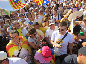 Diada Nacional 2016. Manifestació sotre el lema A punt. Endavant república catalana, a Salt