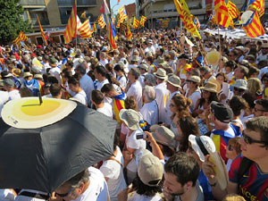 Diada Nacional 2016. Manifestació sotre el lema A punt. Endavant república catalana, a Salt