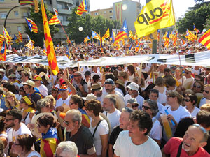 Diada Nacional 2016. Manifestació sotre el lema A punt. Endavant república catalana, a Salt
