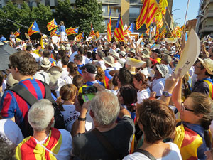Diada Nacional 2016. Manifestació sotre el lema A punt. Endavant república catalana, a Salt