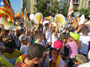 Diada Nacional 2016. Manifestació sotre el lema A punt. Endavant república catalana, a Salt